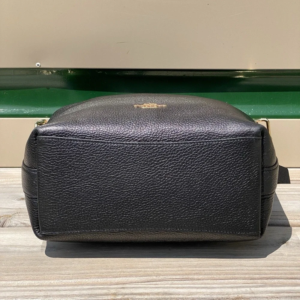 Coach Val Duffle C2818 Black Pebble Leather Shoulder Crossbody Bag